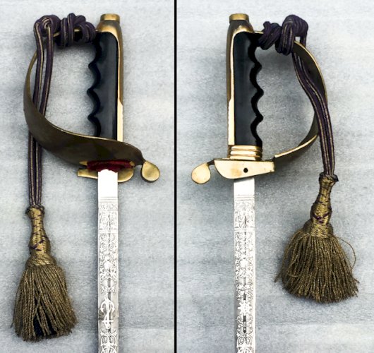 TRES RARE SABRE ITALIEN AÉRO-NAVAL LAME GRAVÉE WW1-2 XX ORIGINAL