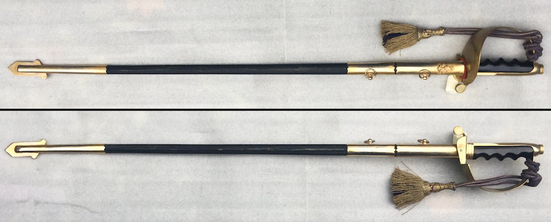 TRES RARE SABRE ITALIEN AÉRO-NAVAL LAME GRAVÉE WW1-2 XX ORIGINAL