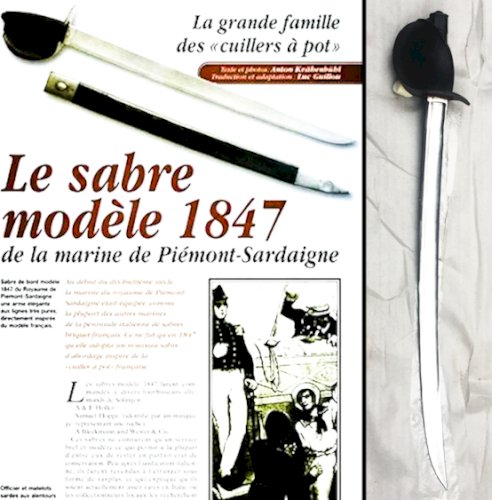 TRES RARE SABRE MARINE FRANCAISE CUILLERE A POT ABORDAGE MANU ROYALE 1842 XIX ORIGINAL