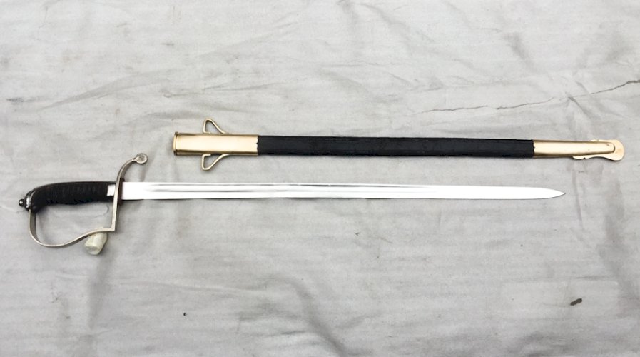 TRES RARE & SUBLIME SABRE BAVAROIS DE POLICE (?) BLUCHER, LAME DROITE, COMPLET, ORIGINAL