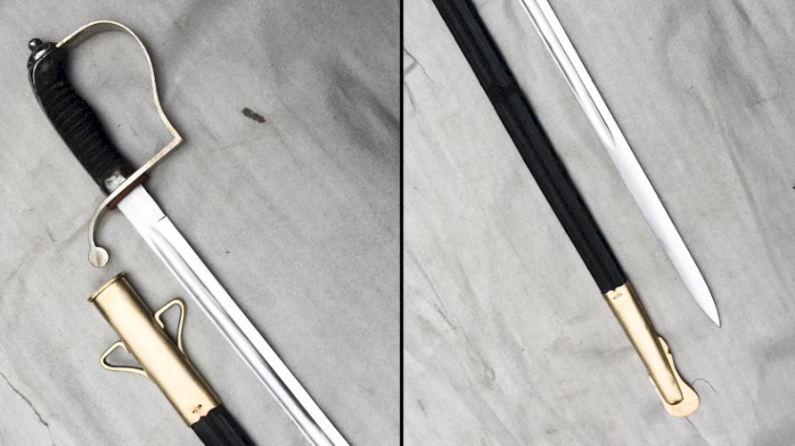 TRES RARE & SUBLIME SABRE BAVAROIS DE POLICE (?) BLUCHER, LAME DROITE, COMPLET, ORIGINAL