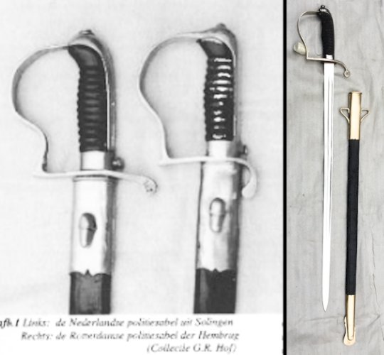 TRES RARE & SUBLIME SABRE BAVAROIS DE POLICE (?) BLUCHER, LAME DROITE, COMPLET, ORIGINAL