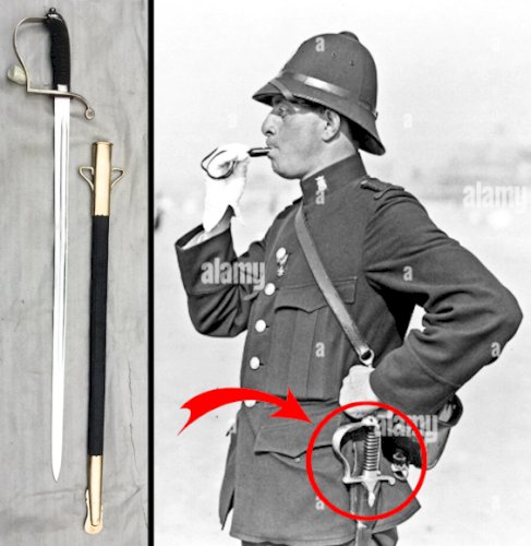 TRES RARE & SUBLIME SABRE BAVAROIS DE POLICE (?) BLUCHER, LAME DROITE, COMPLET, ORIGINAL