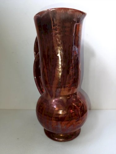 tres rare vase/pichet métallisé plazuid gouda holland milieu du 20 eme siecle en bon etat