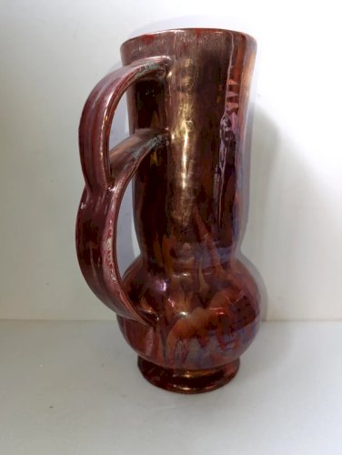 tres rare vase/pichet métallisé plazuid gouda holland milieu du 20 eme siecle en bon etat
