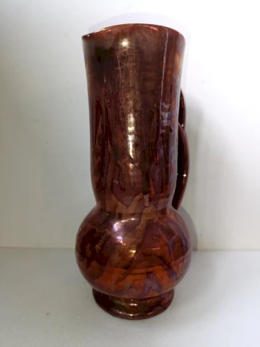 tres rare vase/pichet métallisé plazuid gouda holland milieu du 20 eme siecle en bon etat