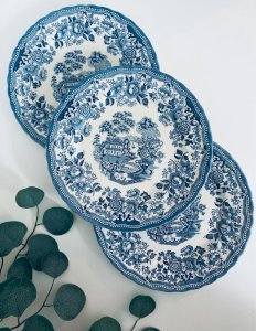 Trio Assiettes Plates Vintage Myott Meakin Angleterre