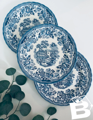 Trio Assiettes Plates Vintage Myott Meakin Angleterre