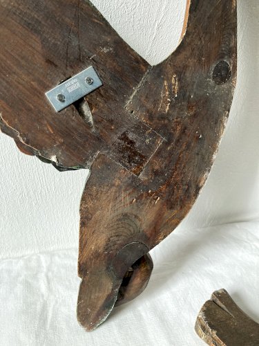 Trio de canards colverts en bois sculpté et peint, décoration murale