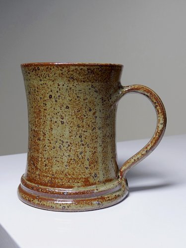 Trio de chopes à bière ou à cidre en grès pyrité artisanal vintage