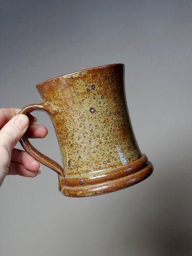 Trio de chopes à bière ou à cidre en grès pyrité artisanal vintage