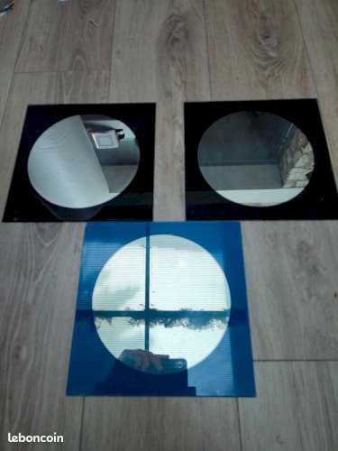 Trio de miroir vintage année 70 de style italien en bon etat