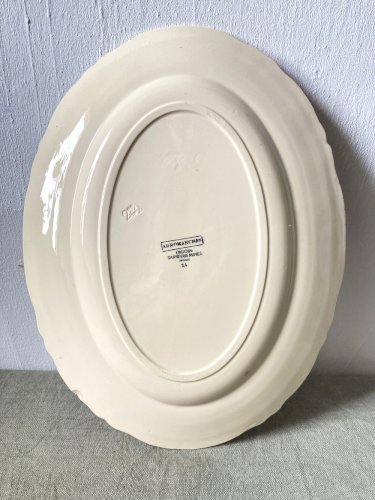 Trio de plats de service Digoin Sarreguemines, modèle Arromanches – un plat ovale et deux plats ronds, vers 1950