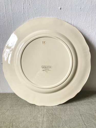 Trio de plats de service Digoin Sarreguemines, modèle Arromanches – un plat ovale et deux plats ronds, vers 1950