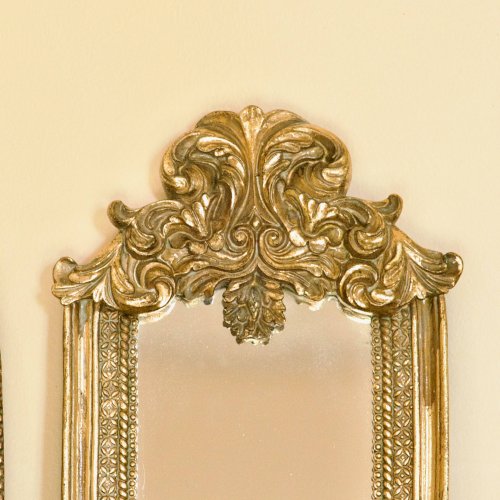 Triptyque de miroirs dorés XIXe baroque rocaille