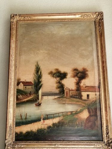TRUMEAU SCENE BRETONNE XIX siècle