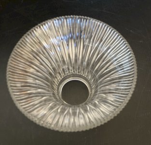 Tulipe abat-jour  verre plissé style holophane lampe vintage lustre design