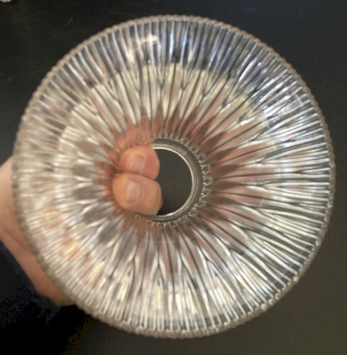 Tulipe abat-jour  verre plissé style holophane lampe vintage lustre design