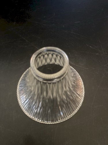 Tulipe abat-jour  verre plissé style holophane lampe vintage lustre design