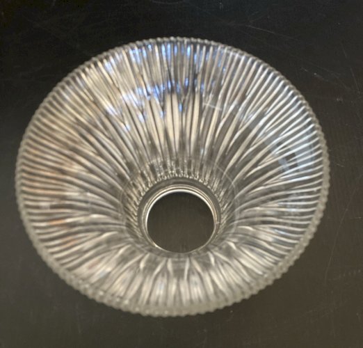 Tulipe abat-jour  verre plissé style holophane lampe vintage lustre design