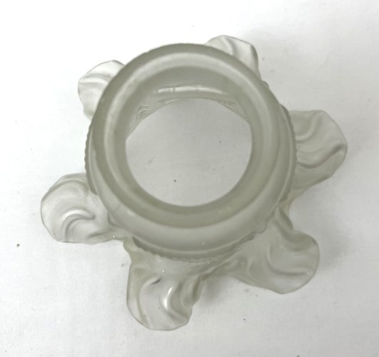 Tulipe en verre dépoli guirlandes – abat-jour ancien luminaire Art Déco – 12,8 c