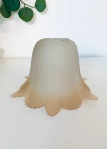 Tulipe Verre Dépoli Pêche Art Déco - Abat-jour Fleur Luminaire Vintage