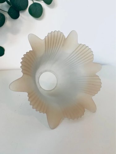 Tulipe Verre Dépoli Pêche Art Déco - Abat-jour Fleur Luminaire Vintage