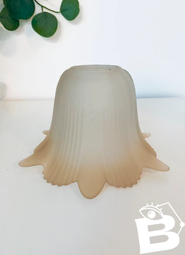 Tulipe Verre Dépoli Pêche Art Déco - Abat-jour Fleur Luminaire Vintage