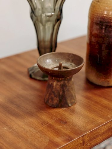 Ulysse, le bougeoir en céramique marron N°43