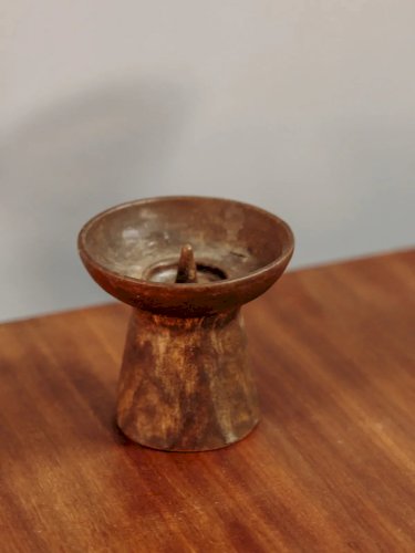 Ulysse, le bougeoir en céramique marron N°43