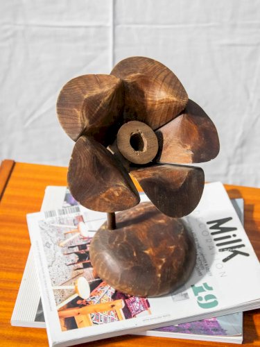 Ulysse, le bougeoir fleur en bois N°19