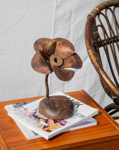 Ulysse, le bougeoir fleur en bois N°19