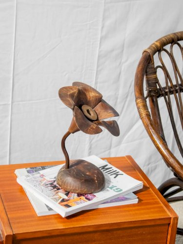 Ulysse, le bougeoir fleur en bois N°19