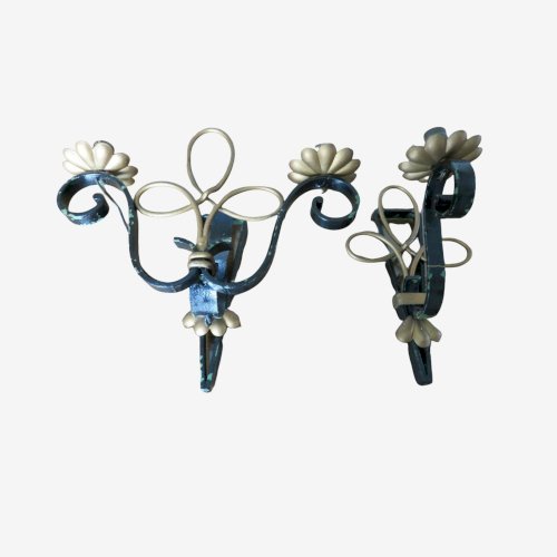 UNE DOUBLE ET UNE SIMPLE APPLIQUE EN FER FORGE ANNEES 30 40 