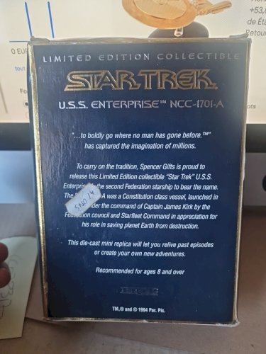 USS ENTREPRISE Star Trek NCC-1701-A EDITION COLLECTOR. VERSION OR