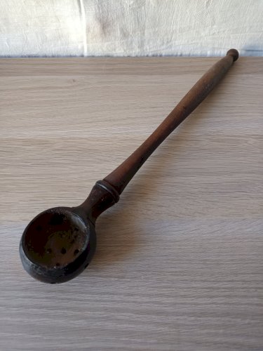 Ustensile de cuisine ancien cuillère à olives en bois Collection Déco Cuisine
