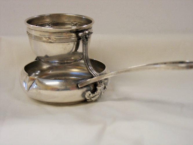 Ustensile pour le thé vintage, métal argenté