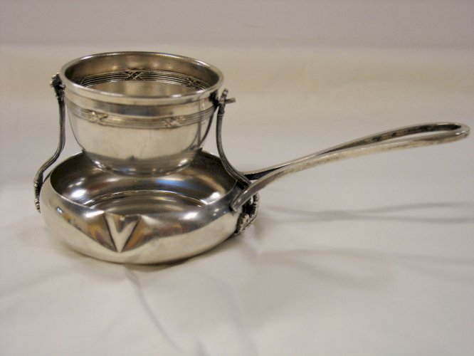 Ustensile pour le thé vintage, métal argenté
