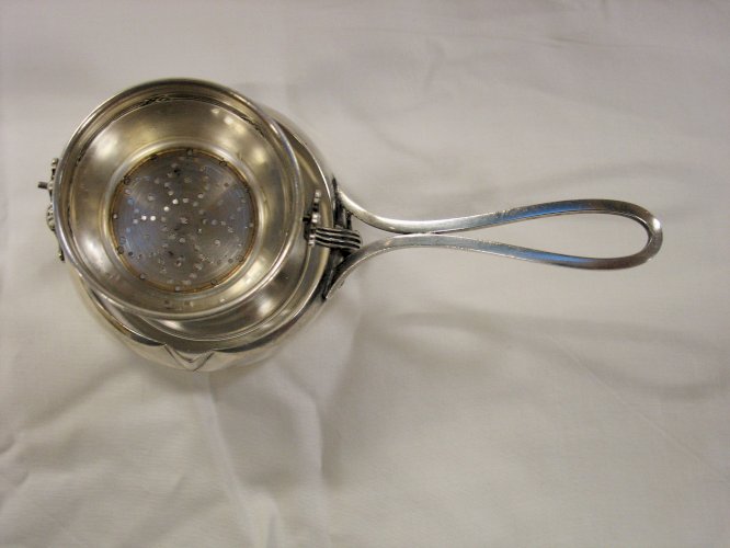 Ustensile pour le thé vintage, métal argenté