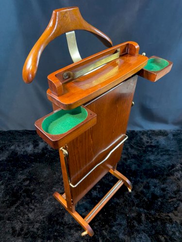 Valet de chambre vintage en bois vernis 1970