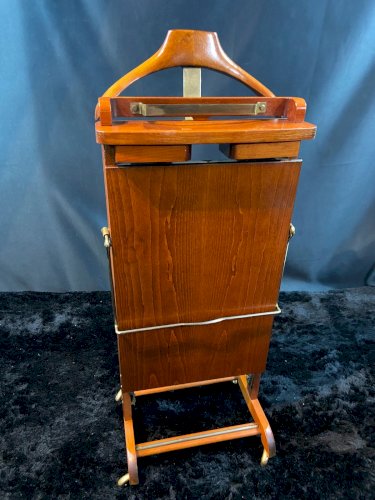 Valet de chambre vintage en bois vernis 1970