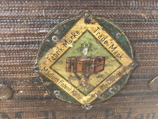 Valise ancienne XIXe – Albert Koenig von Sachsen – cuir, Madler’s Patent – rare