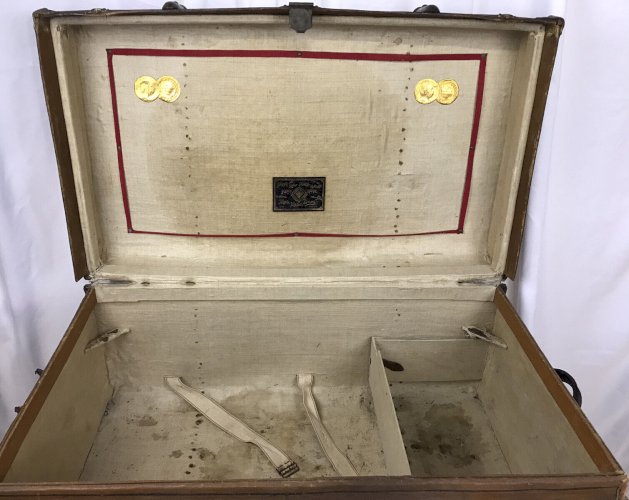 Valise ancienne XIXe – Albert Koenig von Sachsen – cuir, Madler’s Patent – rare