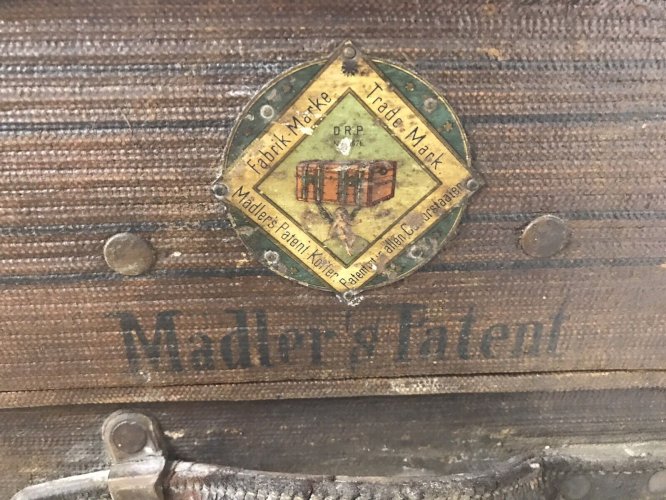 Valise ancienne XIXe – Albert Koenig von Sachsen – cuir, Madler’s Patent – rare