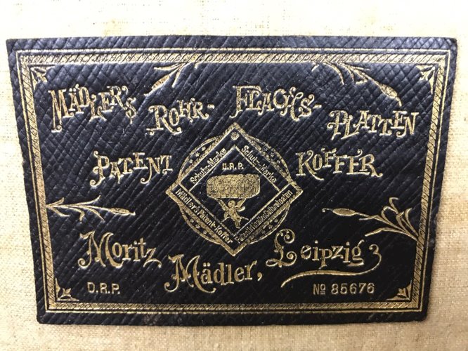 Valise ancienne XIXe – Albert Koenig von Sachsen – cuir, Madler’s Patent – rare