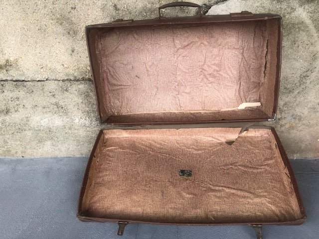 valise en carton vintage années 50