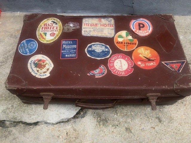 valise en carton vintage années 50