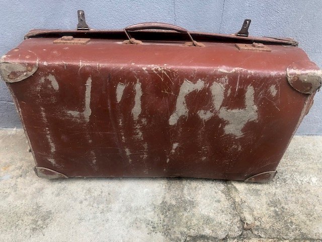 valise en carton vintage années 50