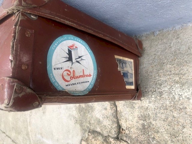 valise en carton vintage années 50