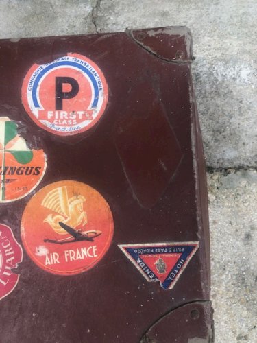 valise en carton vintage années 50